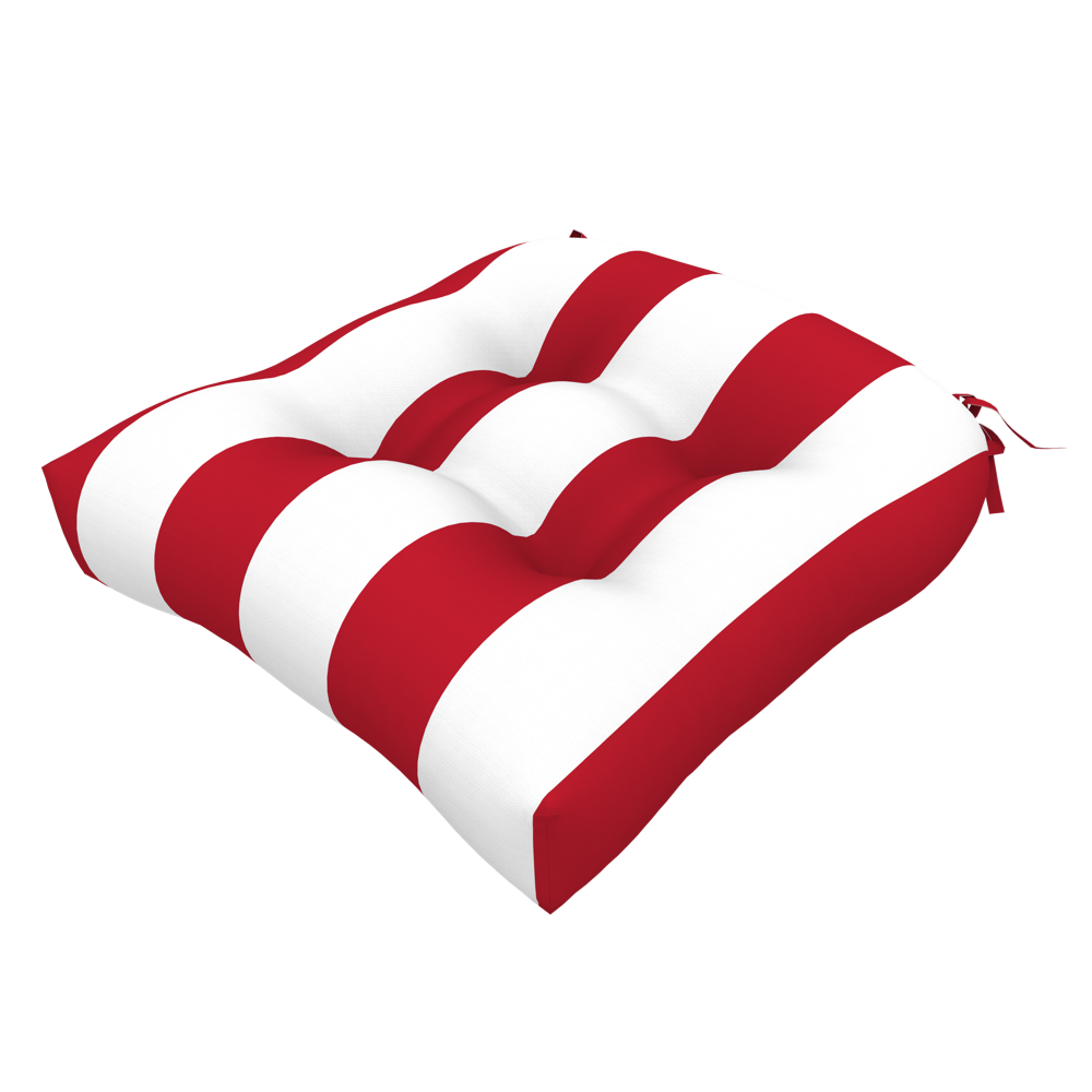  WATERPROOF CHAIR CUSHION STRIPED RED SET OF 2 PCS 48X48X12.5
